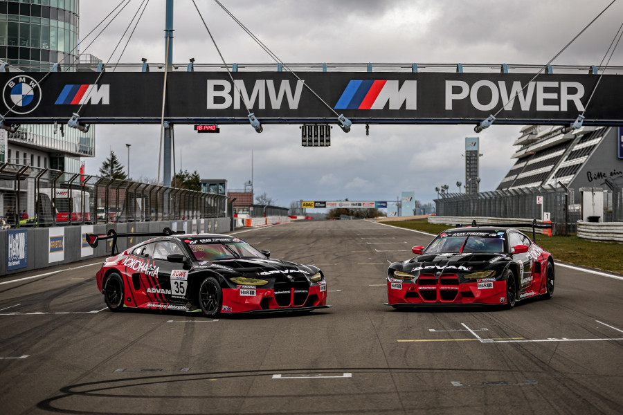 Two BMW M4 GT3 cars featuring the ADVAN logo and colors will compete in this year’s Nürburgring 24 Hour Race