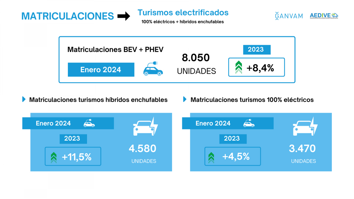 Vehu00edculos electrificados enero 2024