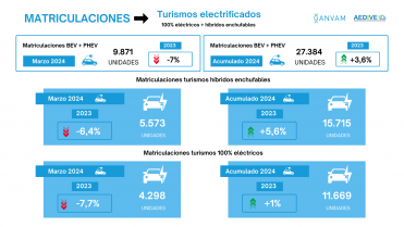 Vehículos electrificados marzo 2024