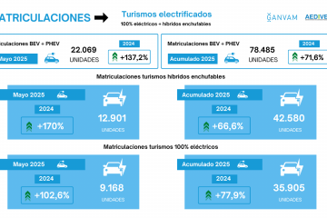 Matriculaciones turismos marcas y modelos electrificados mayo 2025   GANVAM